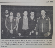 Aufstieg 2. Mannschaft 1985